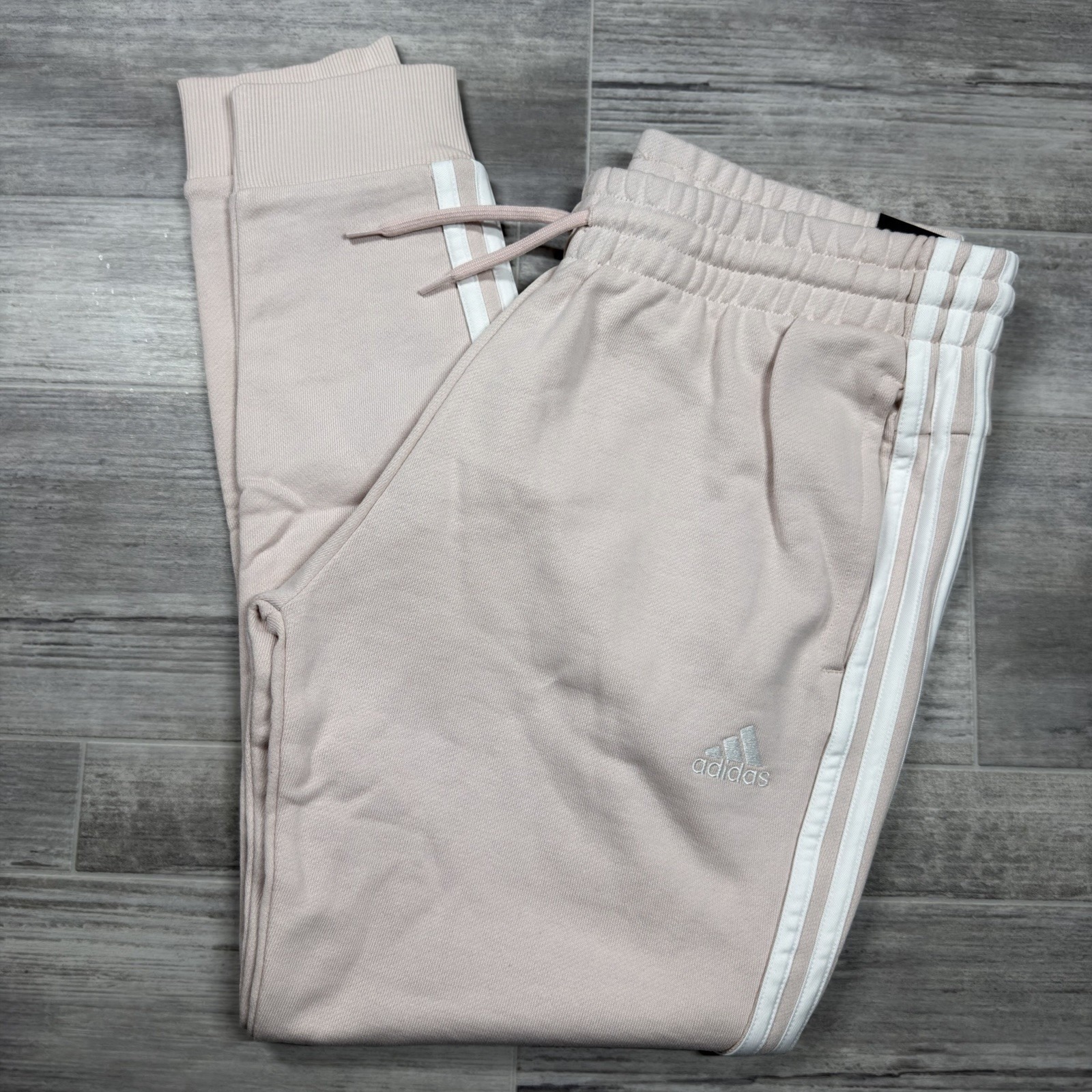 Adidas Essentials 3-Stripes French Terry Cuffed Pant Women's Large Ic9924 Nwt